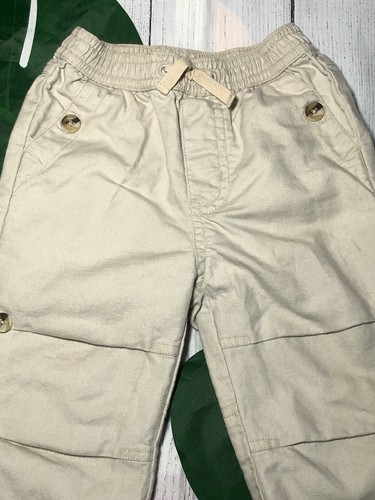 Janie and Jack Pants Linen/Cotton Adjustable Waist Zip Roll Cuff 12-18M - Picture 3 of 9