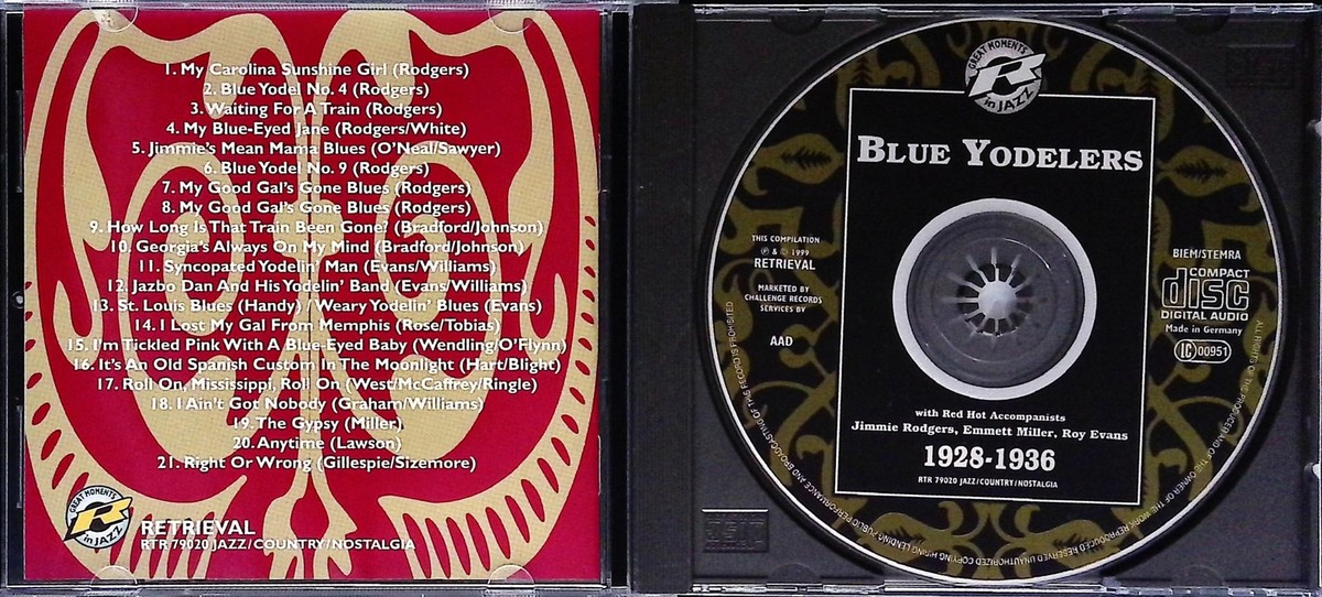 Blue Yodelers + Red Hot Accompanists 1928-1936 CD Rodgers Blue Yodelers + Red Hot Accompanists 1928-1936 CD Rodgers