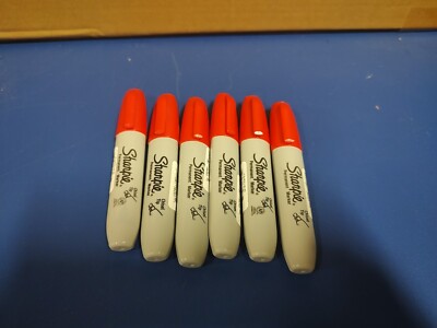 38283 Sharpie Chisel Tip Permanent Marker, Red Ink, Pack of 6