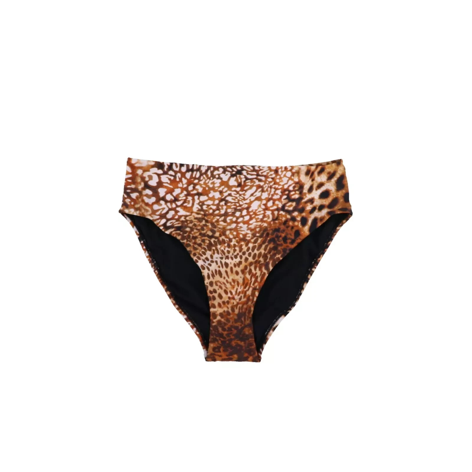 Bar III Women's Brown Cheetah High-Rise Bikini Swim Bottoms Cheetah Swimwear New