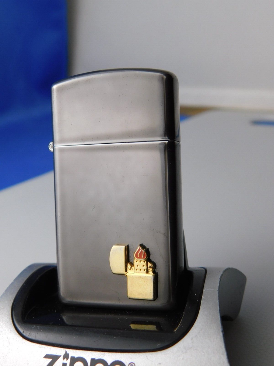 ZIPPO CLUB LIGHTER SLIM GREY DUSK EMBLEM VINTAGE 1995 NIAGARA