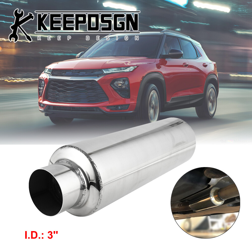 3'' Inlet Outlet Muffler Resonator Exhaust Deep Tone 12'' for Chevy Trailblazer