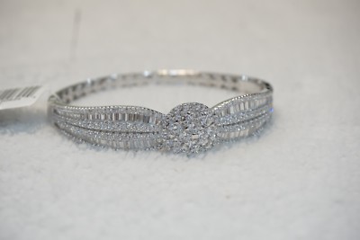 MACYS Tiara Cubic Zirconia Baguette Cluster Bangle Bracelet in