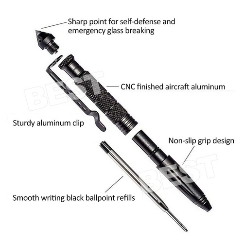 Self Defence Tactical Pen Glass Breaker Pens Survival Tool Defense Hunt Gear AU - Picture 2 of 12