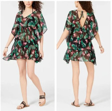 Miken Women's Ruffle Hem Caftan Swim Cover-Up XS