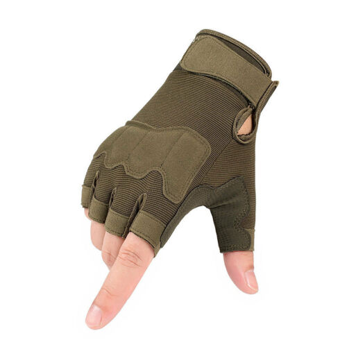 Tactical Hard Knuckle Half Finger Gloves Army Military Airsoft Work Fingerless - Picture 7 of 17