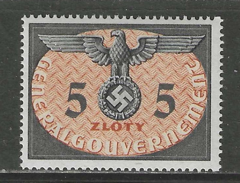 1940 POLAND  WWII German occupation 5 Zloty official issue mint*