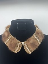 Faux Pearl And Colored Collared Necklace