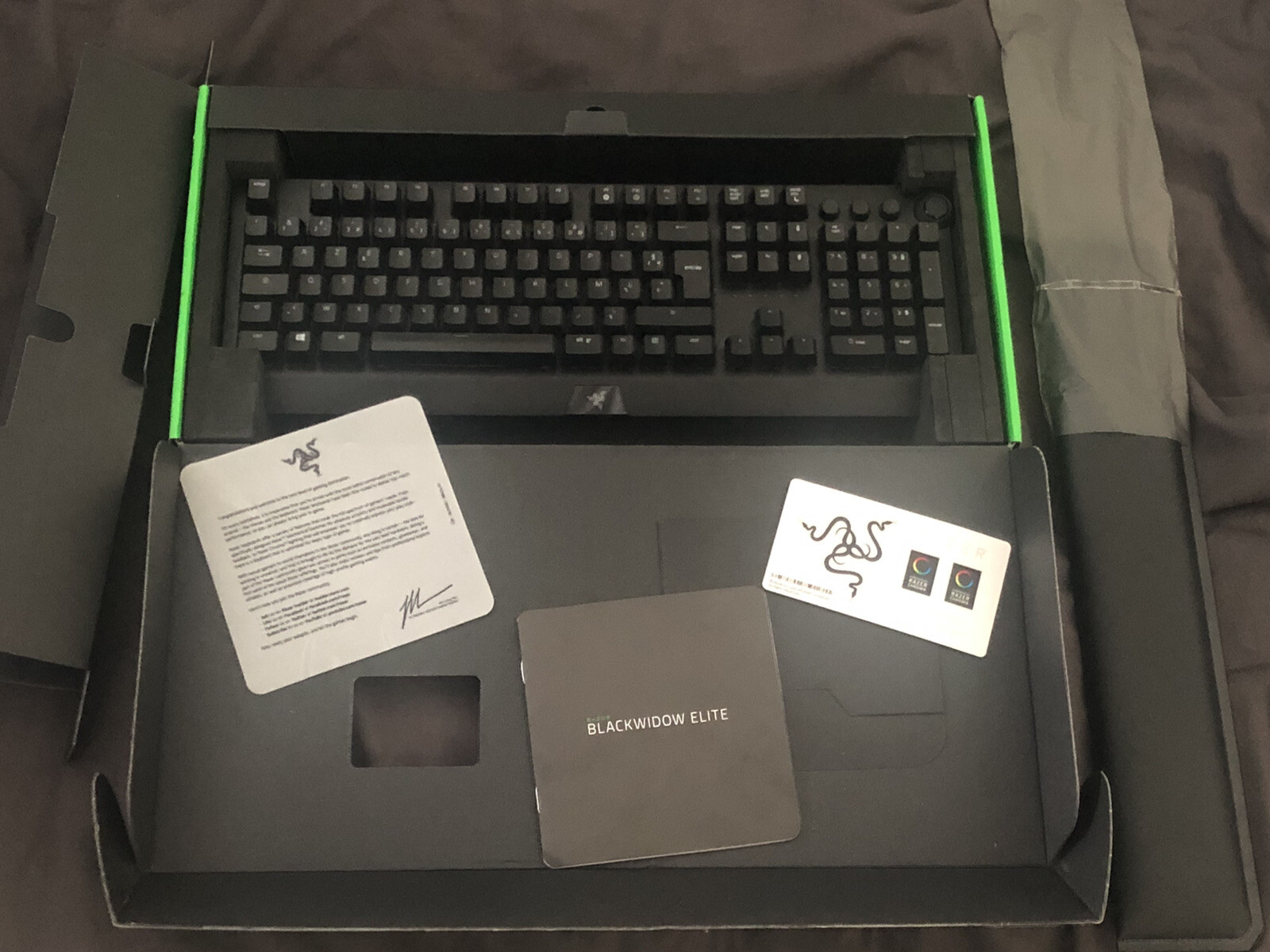 Clavier Razer Blackwidow Elite mécanique noir avec switches verts