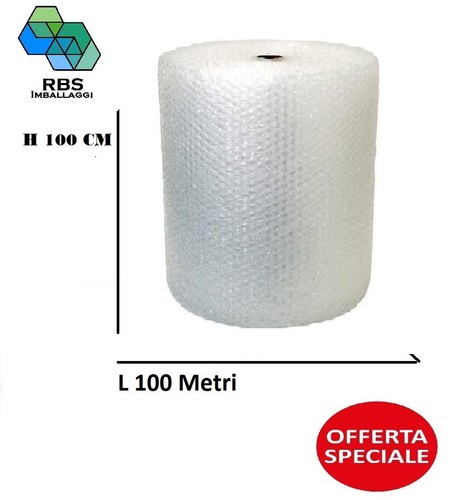 Rotolo pluriball 200 mt metri altezza 30 50 75 100 cm materiale da imballaggio - Foto 12 di 12