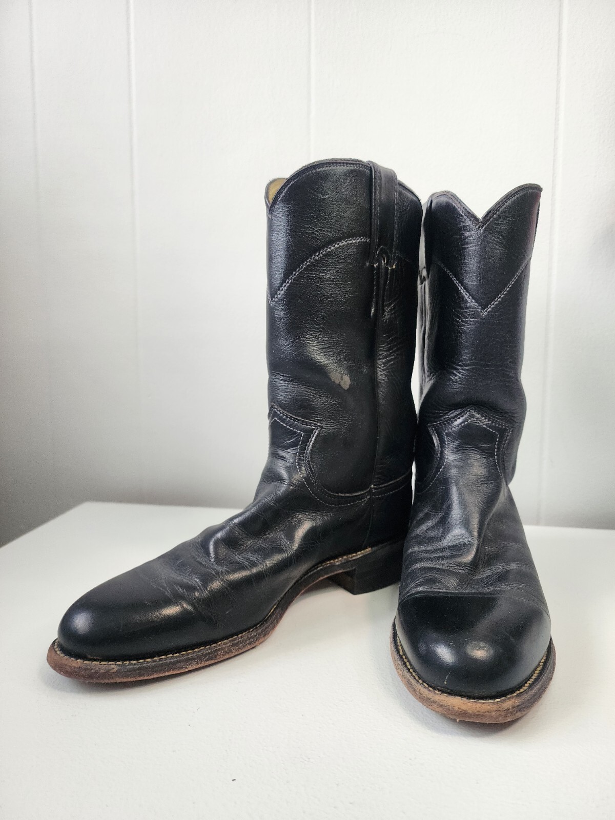 JUSTIN L3703 Black Iguana Lizard ROPER WESTERN BOOTS Women's size 6B