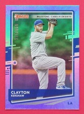  2020 Donruss Clayton Kershaw 154/650 Milestone Stat Line Variations #118 
