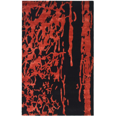 SAFAVIEH Soho Collection SOH326B Handmade Black / Red Rug