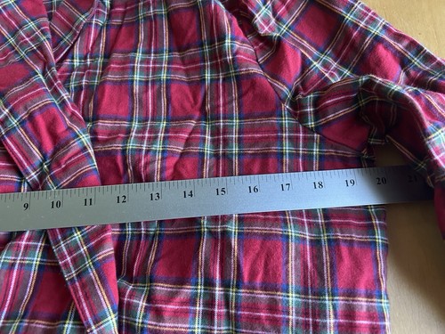 NWT LL Bean Robe Womens Sm Red Scotch Plaid Flannel Tartan Lined Sherpa 48” H63 - Picture 8 of 9