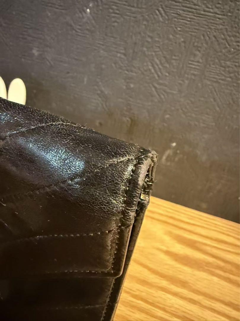 SAINT LAURENT Borsa pochette YSL nera punto zigzag