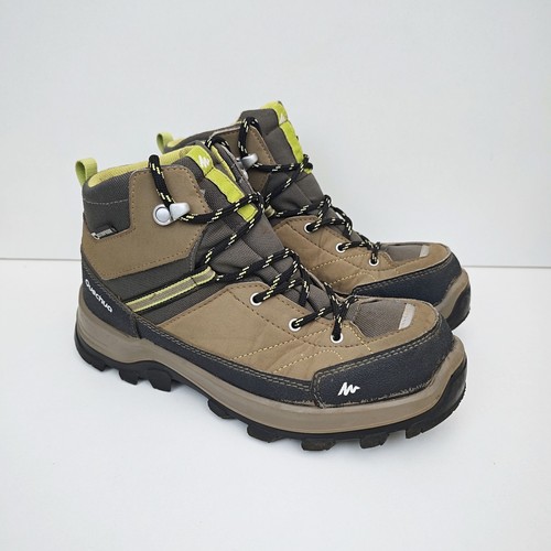 Quechua UK 4 Brown Hiking Boots Kids Junior 500 Mid WTP Waterproof Walking Shoes - Picture 1 of 24