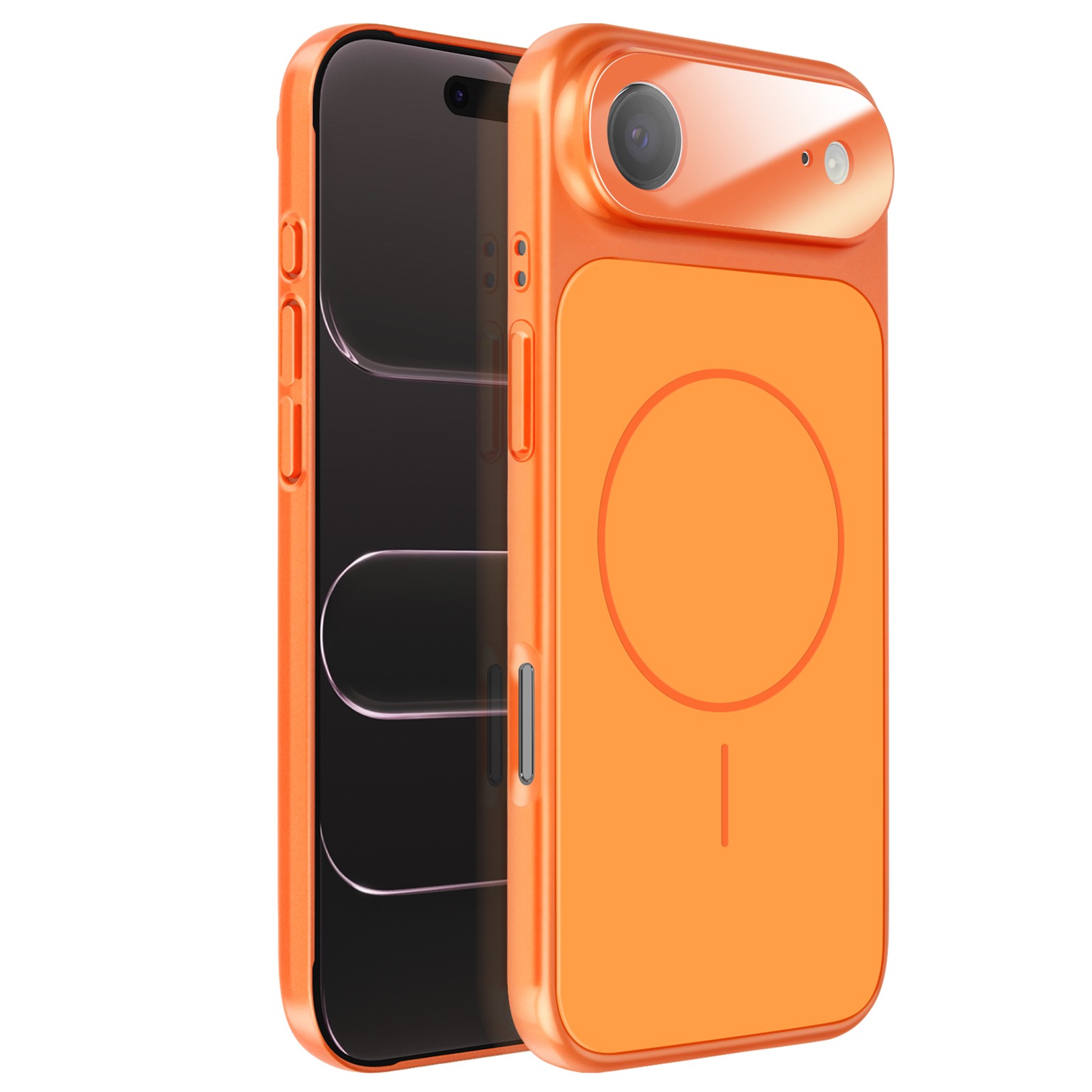 Coque iPhone Air rigide orange accessoire protection caméra intégrée