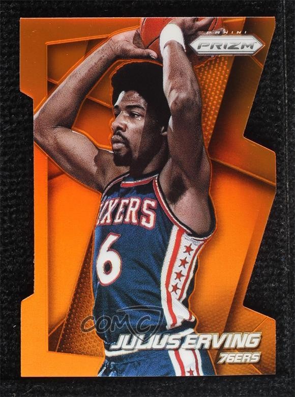 2014-15 Panini Prizm Orange Die-Cut Prizm 60/139 Julius Erving #163 HOF