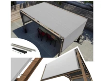 Amgo 8' W x 12' L Grey Pergola Canopy Replacement UPF50+ Top Cover, Commercial G