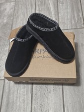 BEARPAW Suede Tabitha Clog Slipper with Wool-Blend Lining Size 6 Brand New W/Box