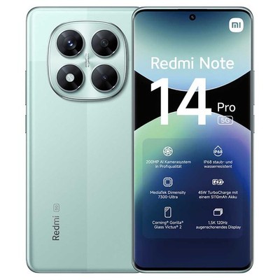 Xiaomi Redmi Note 14 PRO  5G  Phone International version 512GB+ 12GB Green