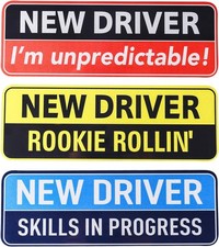 3 Pcs Magnetic Car Stickers, 10x3.5in Reflective Magnetic Bumper Sticker Set Rem