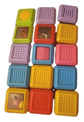 Fisher Price Peek A Boo Blocks Cubes Sensory Toddler Baby Toys Lot Of 15
