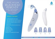 Pursonic Pore Vacuum Blackhead Remover With 4 Replaceable Suction Heads