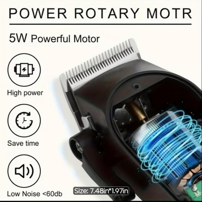 New Clippers  with 5 Watt Motor USB Charge New Technology 6 head Attachments 