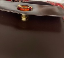 Vintage Brown Leather Handbag By SUZY SMITH. Medium size.