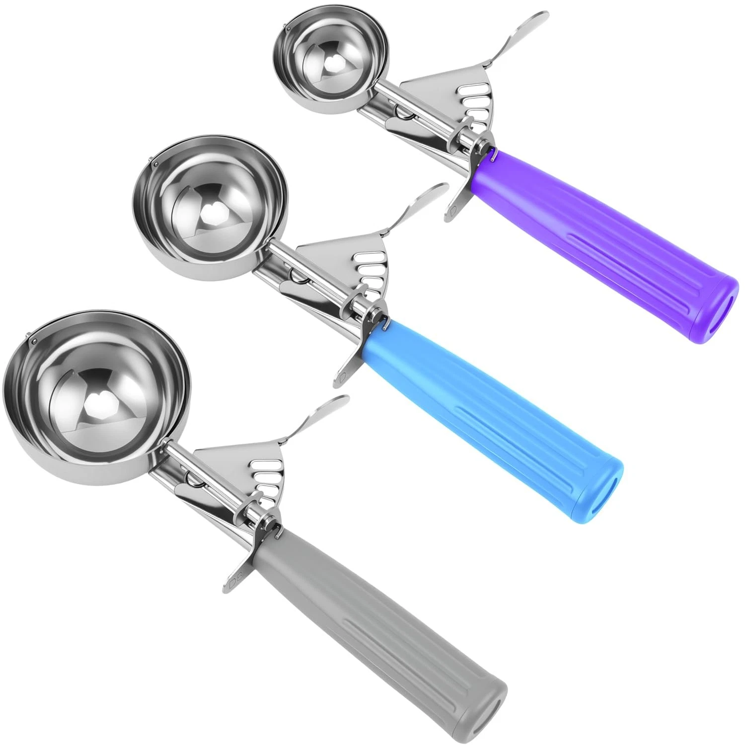 3Pk Ice Cream Scoop Cookie Scoop Set Portion Control for Dough Ice Cream Muffin