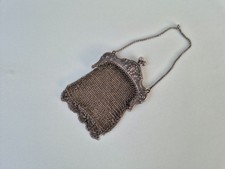 alte Geldkatze Kettentasche, Jugendstil, um 1900, Silber (?),antique money pouch