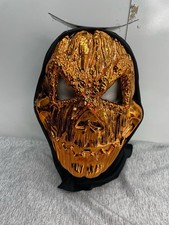 NEW Orange Metallic Full Head Mask Halloween Play Dress Up Cosplay Novelty