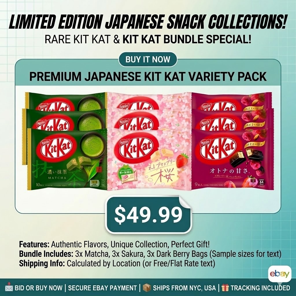 [SHIPS FROM USA] Japanese Kit Kat Bundle - Rare Matcha, Sakura & Berry - 3 Bags