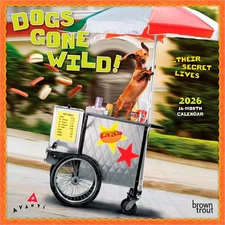 Avanti Dogs Gone Wild OFFICIAL | 2026 7x14" (Hanging) Monthly Mini Wall Calendar