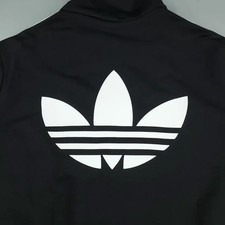 Adidas Black White Trefoil Logo Trifolio Tracktop Zip-up