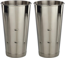 Libertyware Stainless Steel Malt Milkshake Mixing Cup 2 Pack - Two Ice Cream and