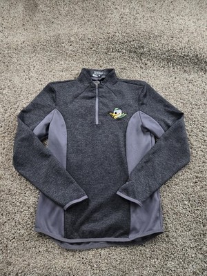 Oregon Ducks 1/4 Zip Pullover Mens Small Gray Nike Golf Tour Performance