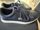 Lacoste Damen Marineblau Leder Kroko Logo Tennisschuhe Turnschuhe Größe 9