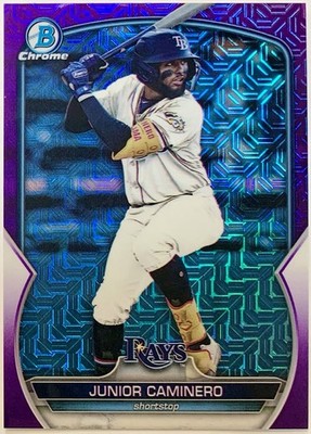 Junior Caminero 2023 Bowman Chrome Purple Mojo Refractor /299 Tampa Bay Rays 🔥