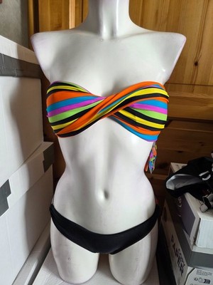 Damen Bikini-Set Octopus Größe 36/38 mehrfarbig gestreift NEU