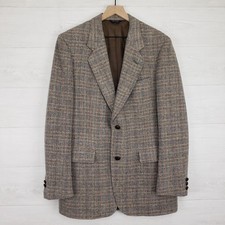 Pendleton Men's Size 42 Long Brown Plaid Tweed Wool Blazer Sport Coat USA Made