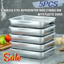 5 pcs Stainless Steel Food Storage Containers with Lids Leakproof, Stackable