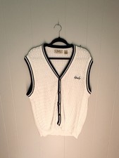 Vintage 90s Izod Golf Cable Knit Sweater Vest White L