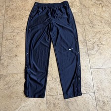 Vintage Y2K Nike Navy Blue Button Breakaway Tear Away Windbreaker Pants Mens L