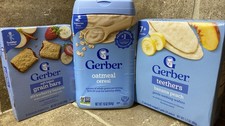 3 PACK Gerber Oatmeal Baby Cereal, Teethers, Grain Bars Snacks