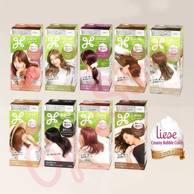 KAO Liese Creamy Bubble Hair Color Prettia Dying Kit for Black Hair - JAPAN