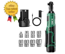 Cordless Electric Ratchet Wrench Set, 40Ft-lbs, 400RPM, 12V Cordless Ratchet Wre