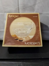 Vintage Luminarc by J.G Durand "Antique" Cut Crystal Chip and Dip Bowl, 3 Piece