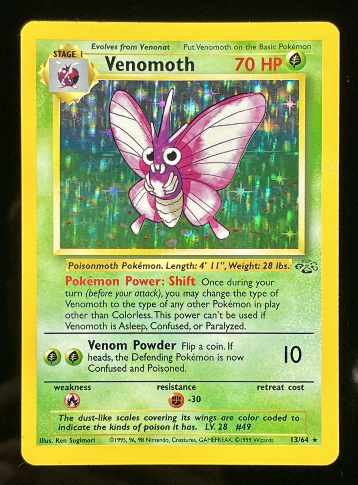 Pokemon TCG: Jungle - Venomoth 13/64 Holo Unlimited WOTC Vintage NM